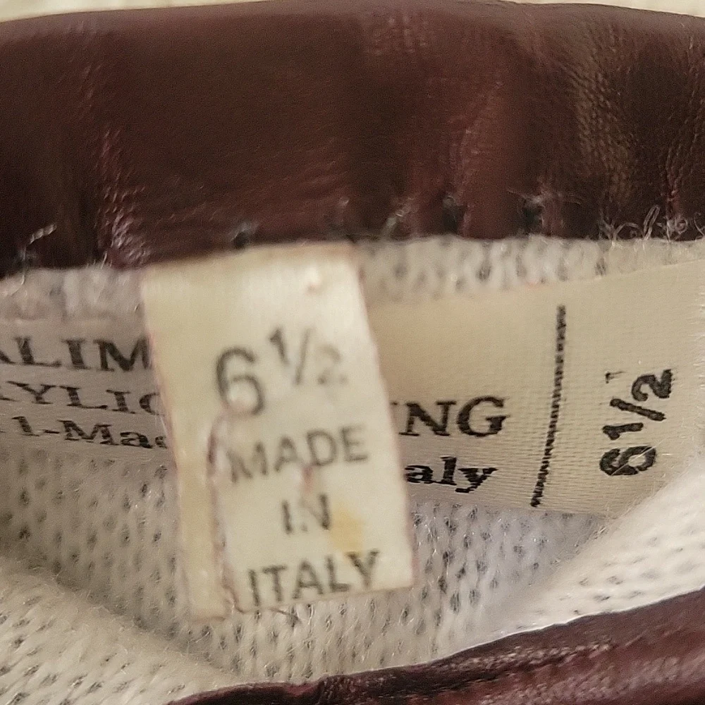 Shalimar Women's Leather Gloves Made In Italy Size 6.5